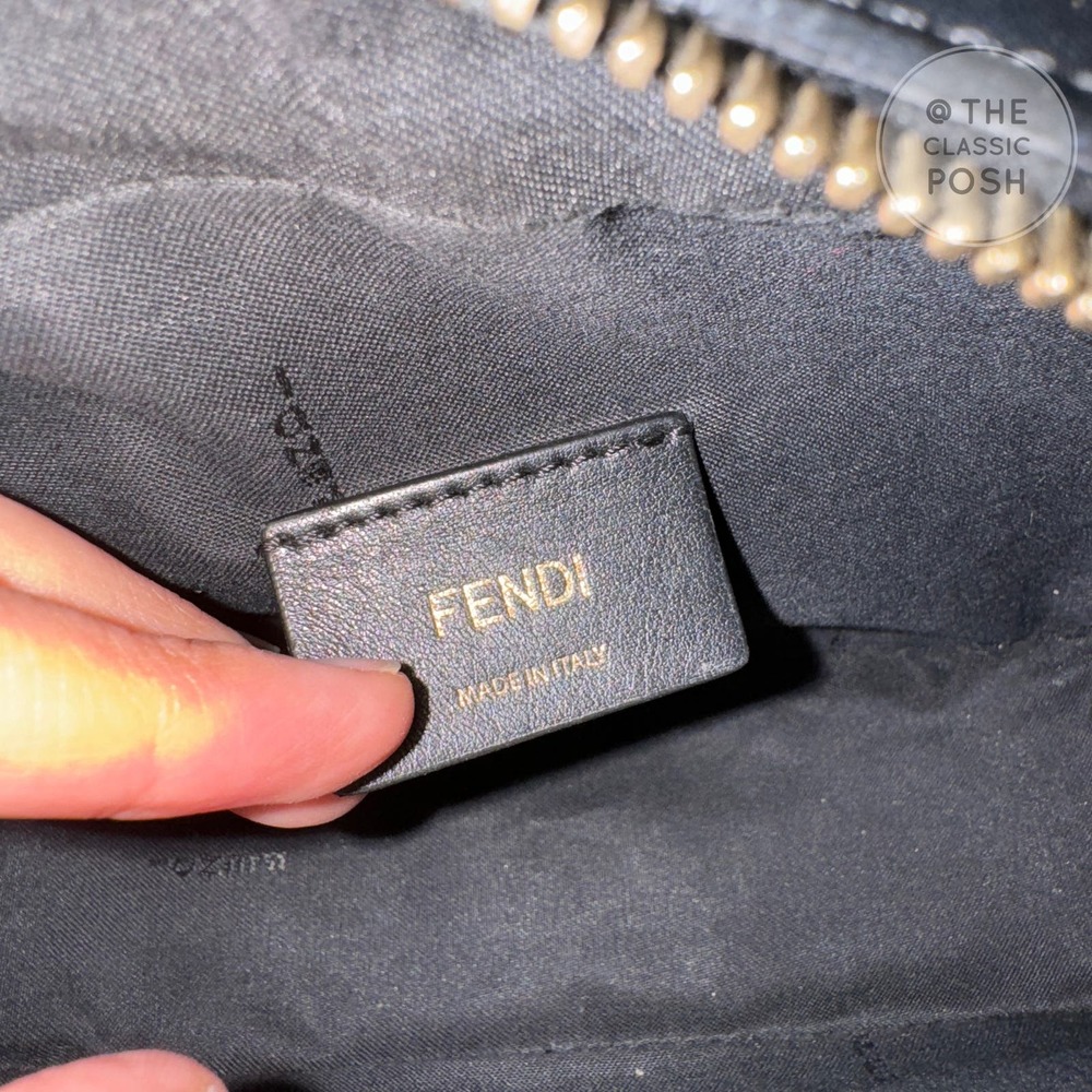 Fendi Glazed Fabric Vitello Century 1974 Stamp Black Camera Case Bag - Picture 13 of 14